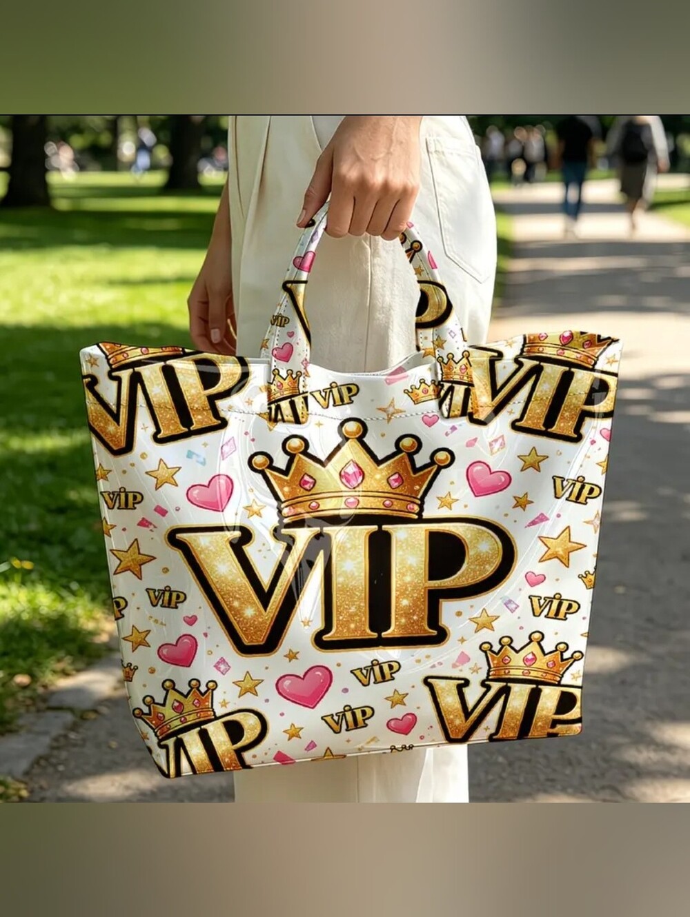 Women Beautiful VIP (VERY IMPORTANT PERSON) Handbag PVC Tote Large